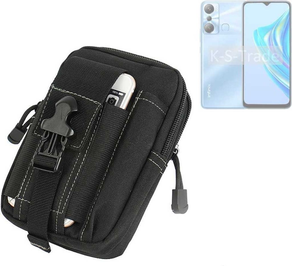 K-S-Trade Gürtel Tasche kompatibel mit Infinix Hot 20i Gürteltasche Holster Schutz Hülle Handy Hülle Smartphone outdoor Handy-Hülle schwarz