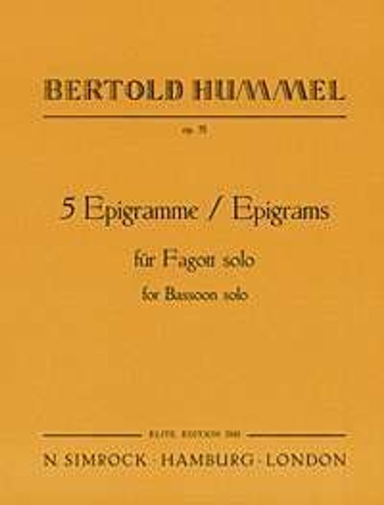 Fünf Epigramme op. 51 - Hummel, Bertold
