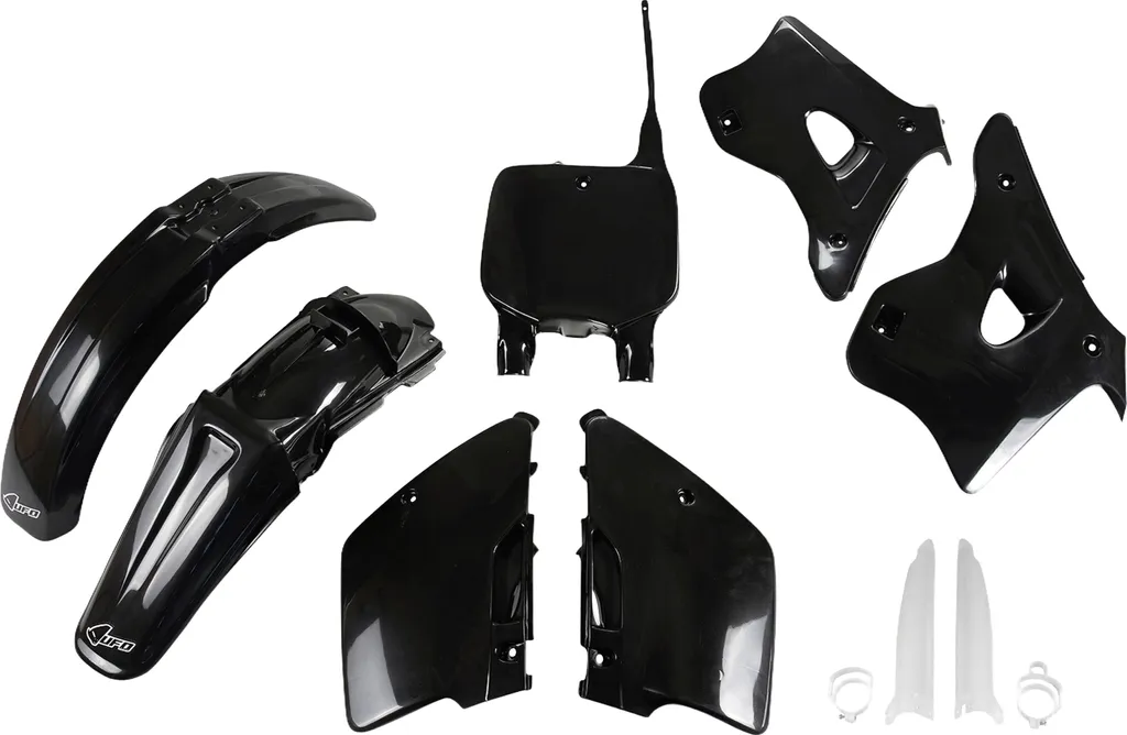 Réparer plastiques cassés Kawasaki KX 125 250 kit noir 9 pièces UFO 96-98