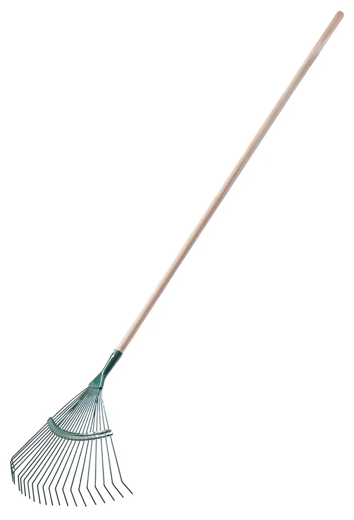 Râteau de jardin 45 cm fils métalliques durables et manche ergonomique