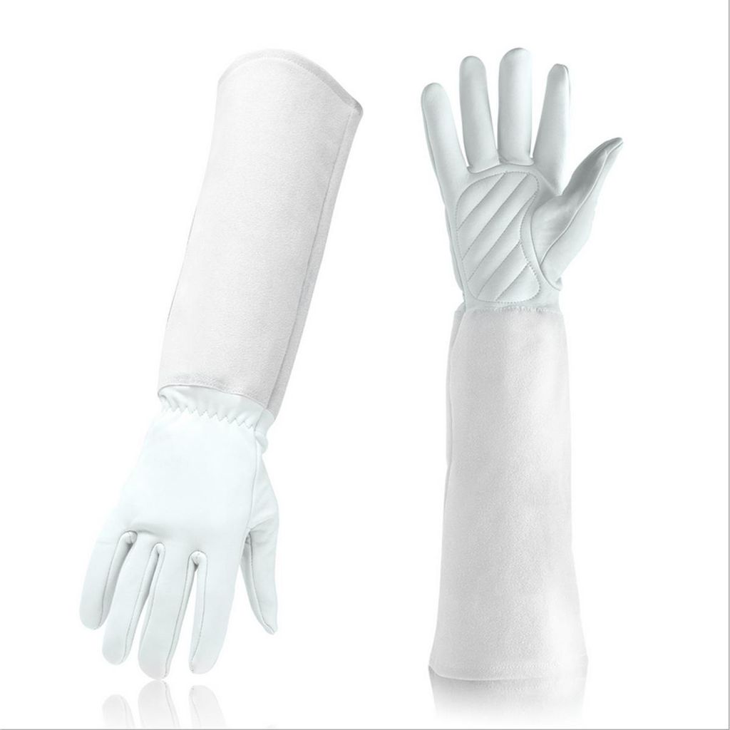 Lange Gartenhandschuhe für Damen, Arm- und Ellbogenschutz, dornenfeste Gartenhandschuhe mit extra langem Unterarmschutz