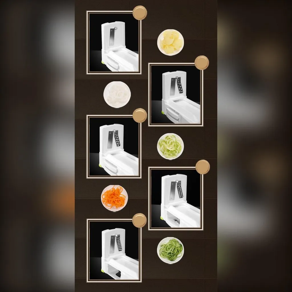 INF Spiralizzatore Verdure 5 Lame | Design Minimal per Cucina Green - 5