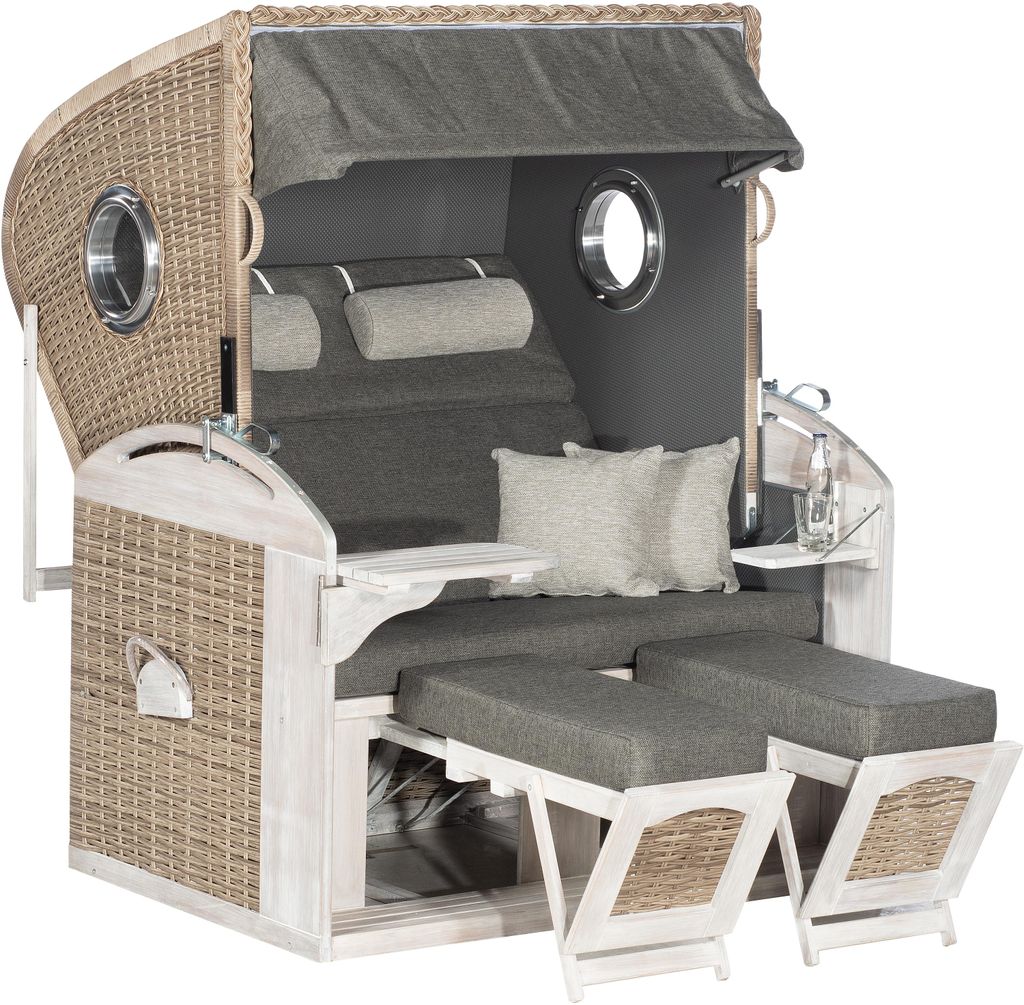 Gartenstrandkorb 305 Z Comfort XL 2-Sitzer XL m.Bullaugen, Produktbild 