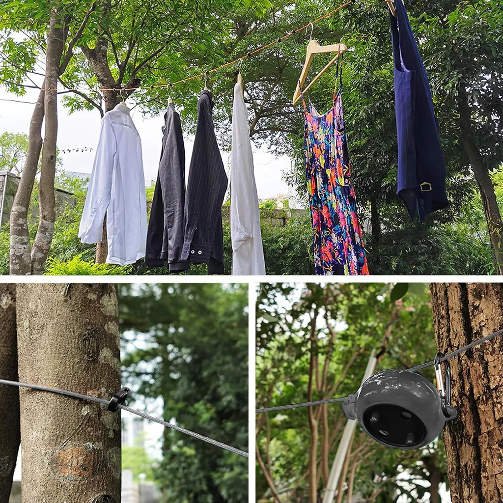 Corde à linge de camping 10m idéale pour randonnée et séchage extérieur