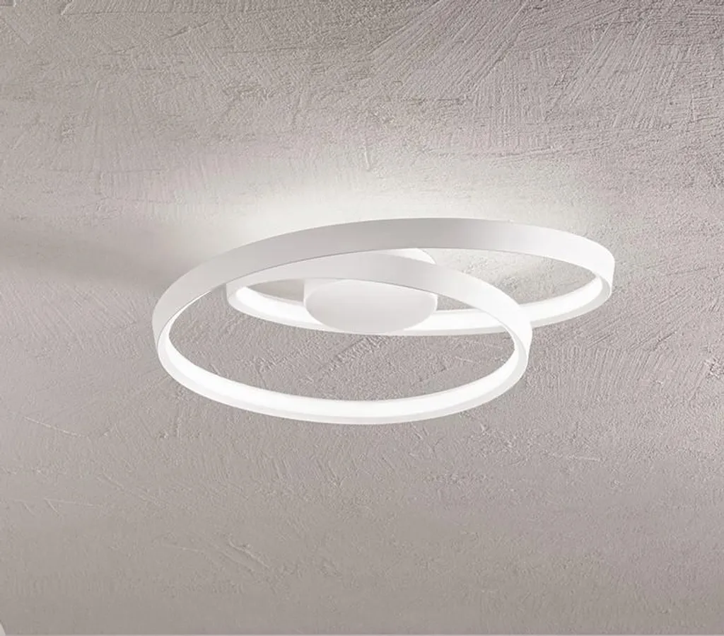 Grand Plafonnier LED 55W Dimmable CCT Perenz en Métal Blanc Mat 60 cm