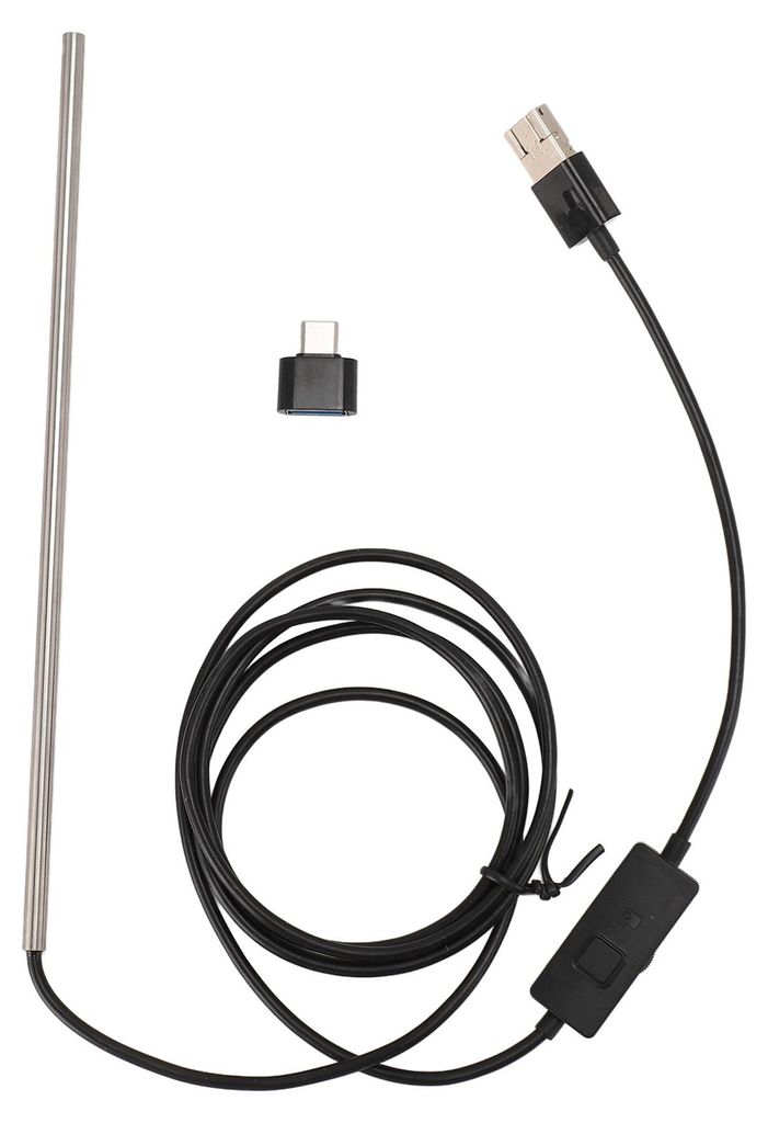 Industrielles Endoskop IP67 Wasserdicht 720P 3 in 1 USB Typ C Mikroendoskop mit 6 LEDs für Telefon Tablet 4,9 Fuß 5 mm / 0,2 Zoll