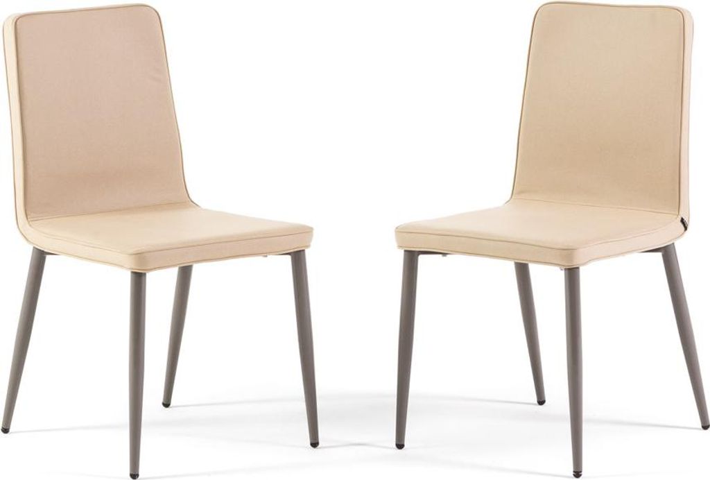 2er-Set Innenstühle mit lackierten Metallbeinen und gepolsterter Sitzfläche aus Stoff – robust, bequem und elegant, ideal für Esszimmer, Wohnz...