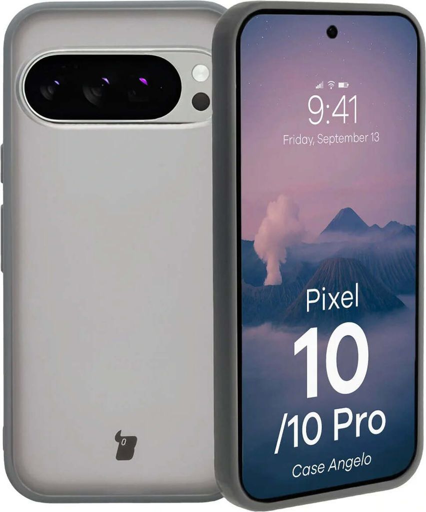 Bizon Case Angelo Google Pixel 10 / 10 Pro semi-transparent mit grauem Rahmen