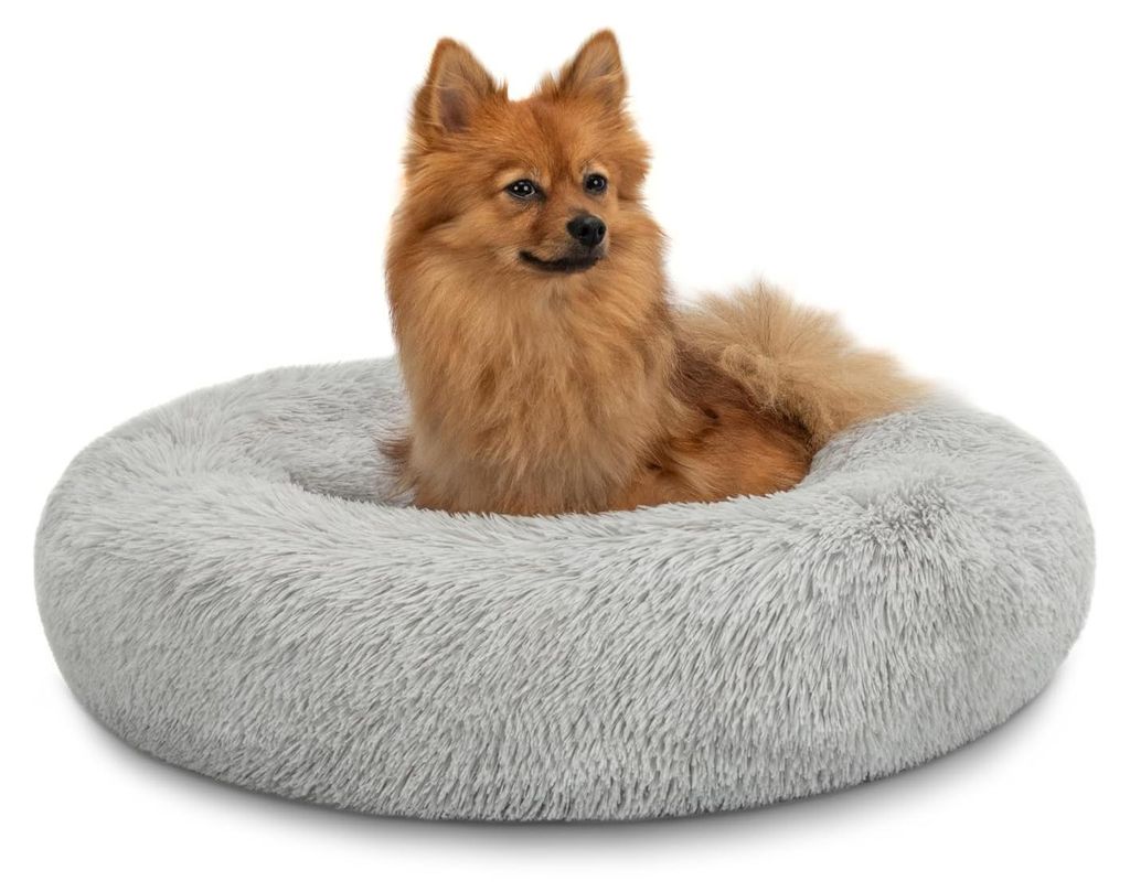 lionto Donut Hundebett, rundes Hundesofa mit Plüschbezug & Produktbild 