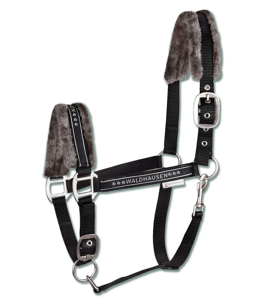Waldhausen Fell Halfter ELEGANT schwarz weich gepolstert, Produktbild 
