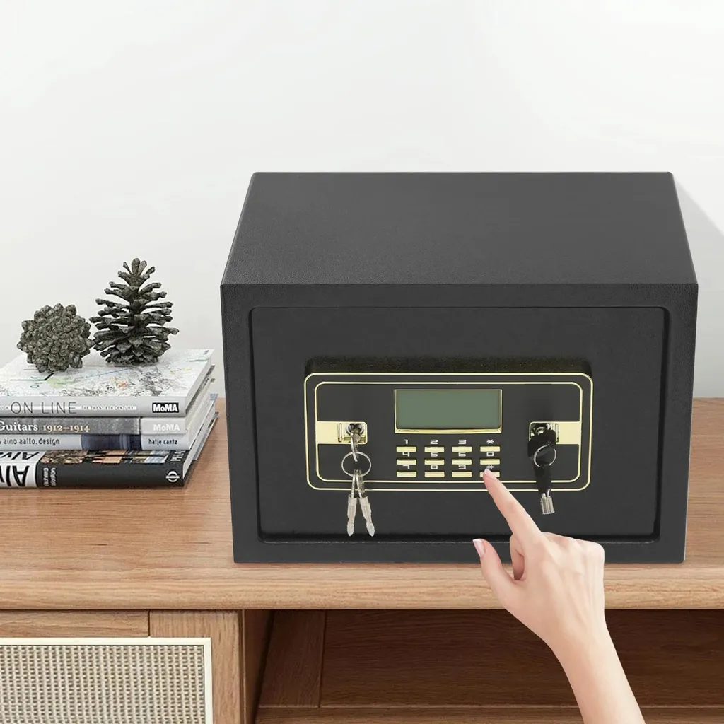 Coffre-fort haute sécurité noir 16L avec tablette intérieure modulable