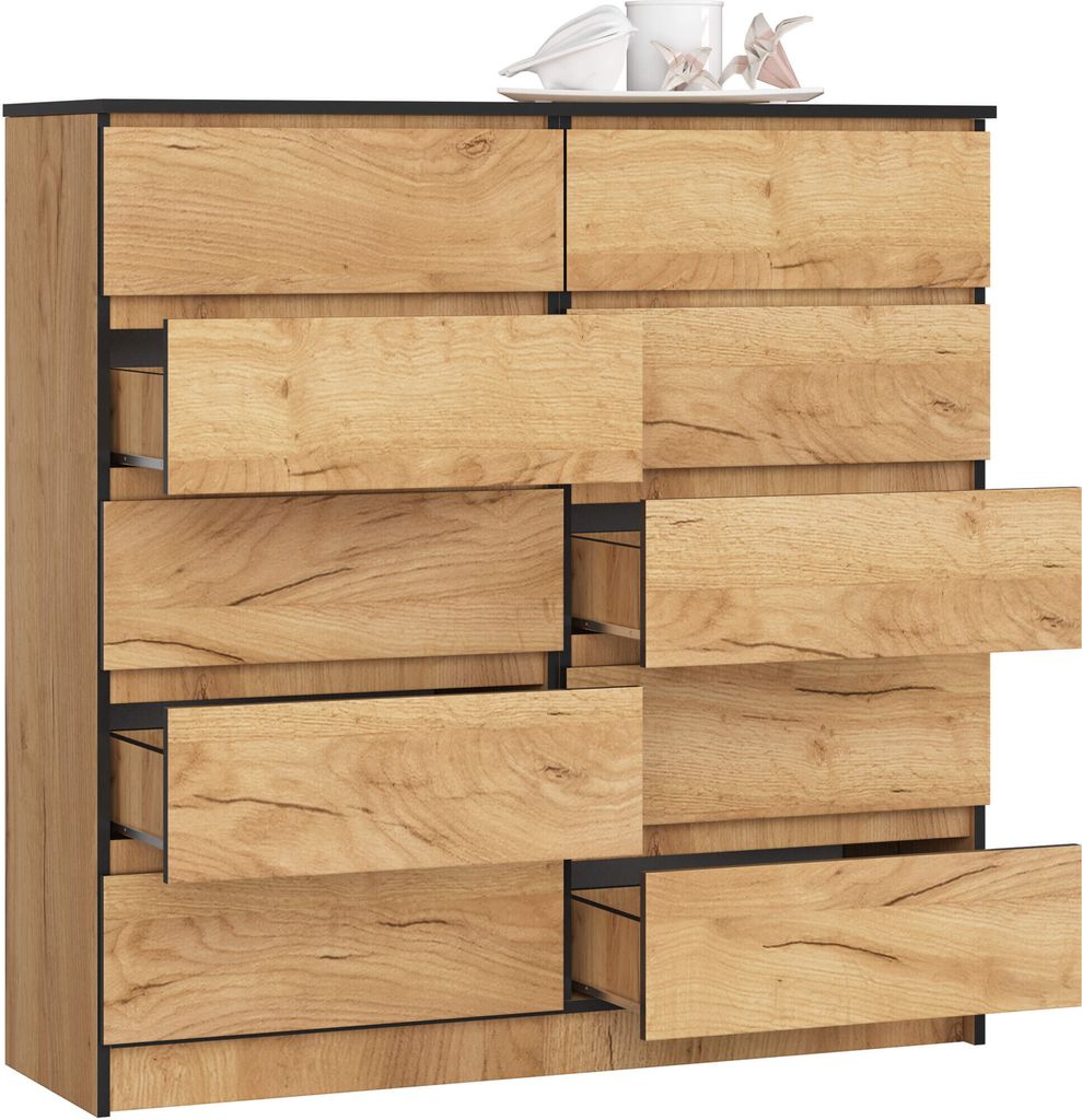 AKORD Furniture Factory OP0LK-120SZ10CRA, Dąb, 10 szuf., Zdjęcie produktu 