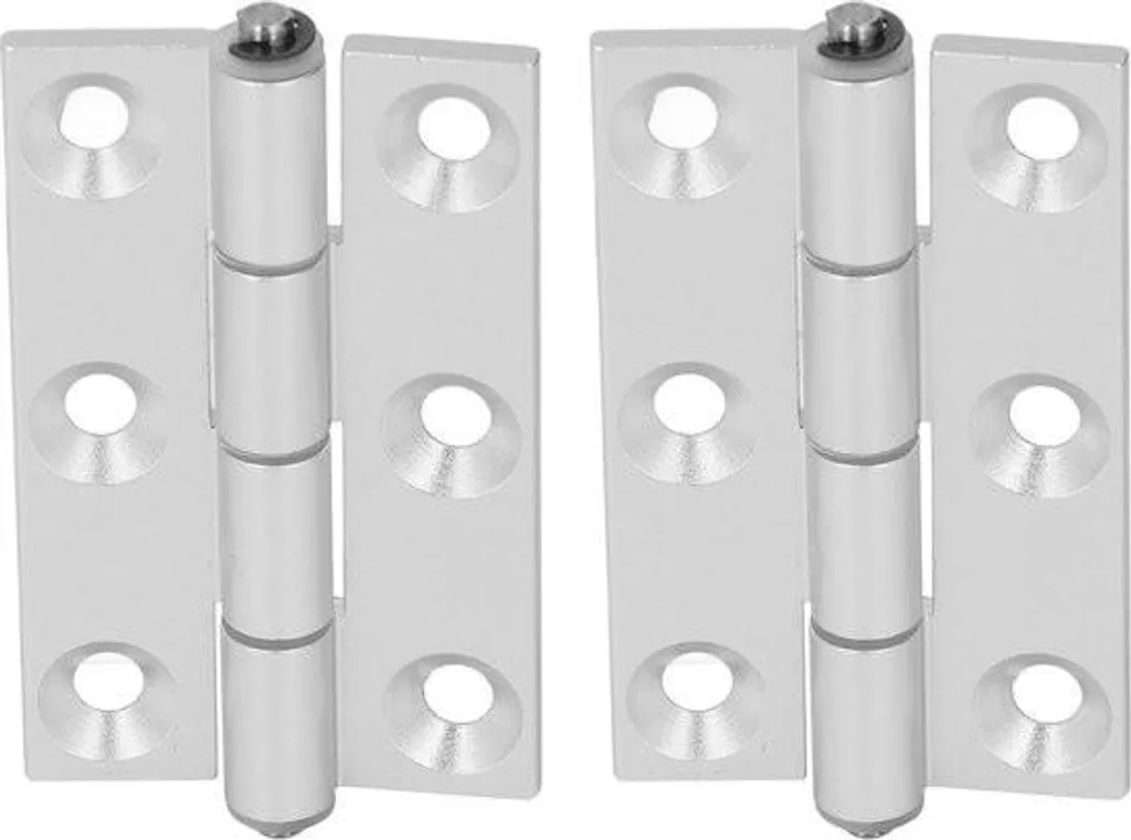 Charnière plate pour meuble et menuiserie en aluminium et douille inox