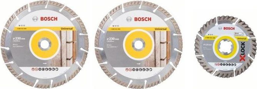 Bosch Professional Set de Diamant-Trennscheiben Standard for Universal de 3 Stück X-LOCK & M14, für Multi-Material, Ø 230 mm, Großes Schleifer-...