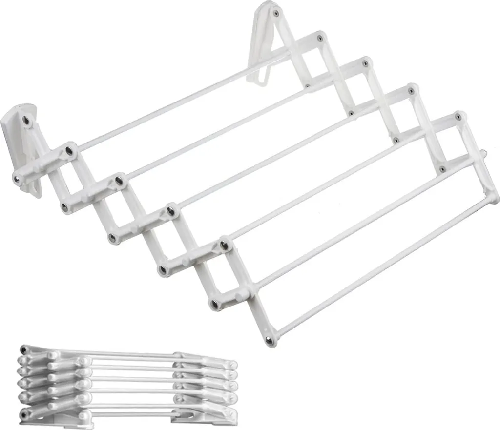 Porte-linge salle de bain gain de place - Support mural blanc de 50 cm