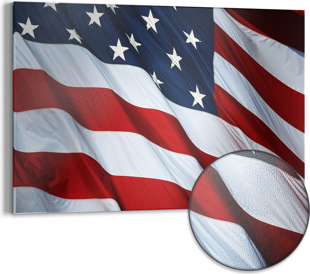 DEQORI Magnettafel Metall 60x40 cm 'Sterne der Freiheit' Whiteboard Pinnwand Büro