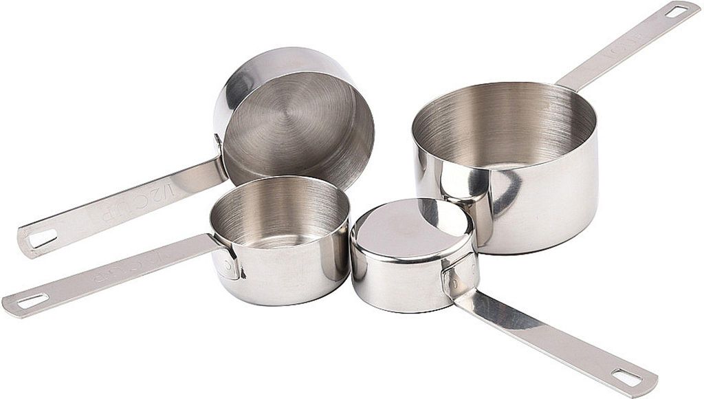 CANDeal Edelstahl Messbecher, Küche Umrechnungstabelle Set von 4 Für Trockene und Flüssige Zutaten