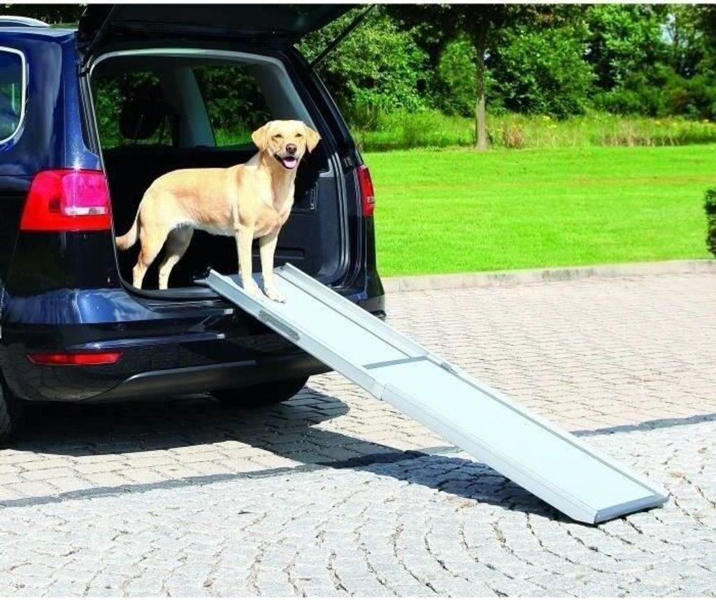 Teleskopische Hunderampe TRIXIE Petwalk, 120 kg, 100-180 cm, Aluminium und Kunststoff, Grau