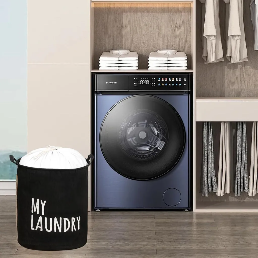 Panier à Linge Rond 60L avec Cordon de Serrage - Corbeille Pliable x2