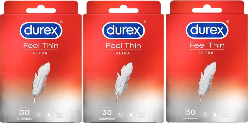 90 Stück Durex Feel Thin Ultra Dünn Kondome Liebe Sex Produktbild 