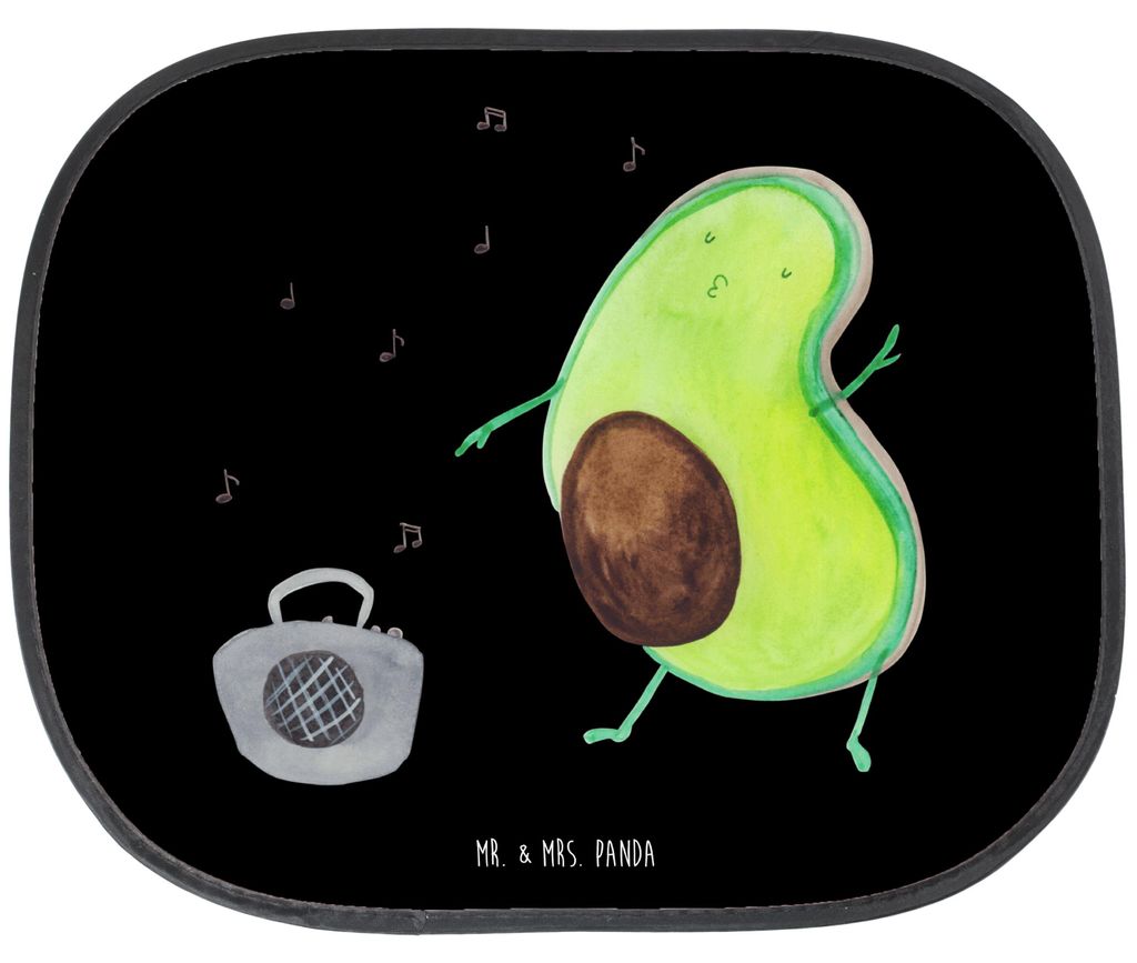 Mr. & Mrs. Panda auto blendschutz Avocado Tanzen - Schwarz - Geschenk, Autosonnenschutz, Sonnenblende, Feier, Musik, autofenster sonnenschutz, Part...