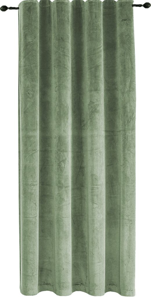 Verdunkelungsvorhang Samt weich 140x175 cm Lindgrün Vorhang Kräuselband blickdicht Gardine abdunkelnd U-Band