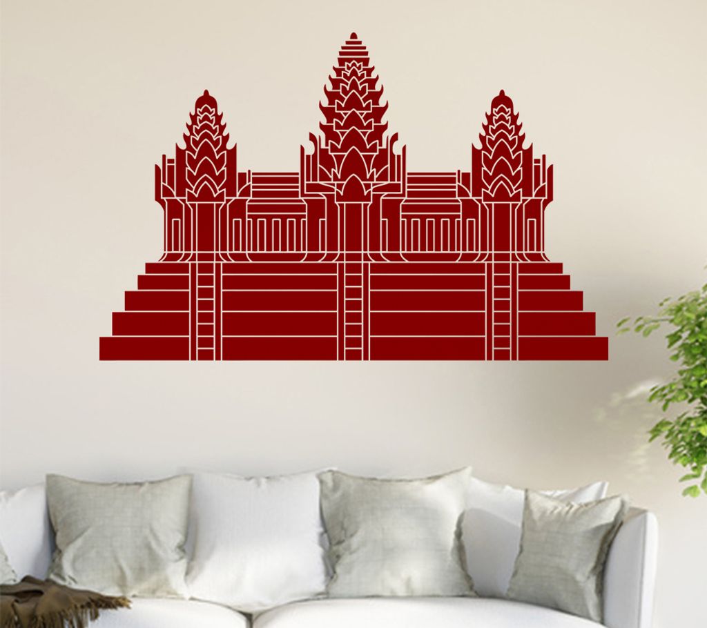 Flagge/Wappen Kambodscha Wandtattoo in 6 Größen - Wandaufkleber Wall Sticker - Dekoration, Küche, Wohnzimmer, Schlafzimmer, Badezimmer
