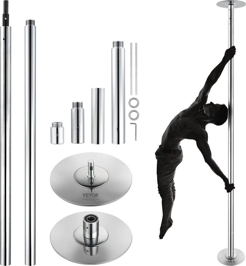 Professionelle Tanzstange, drehbare statische Tanzstange, tragbare abnehmbare Stange, 45 mm robuste Edelstahlstange, höhenverstellbare Fitnessstan...