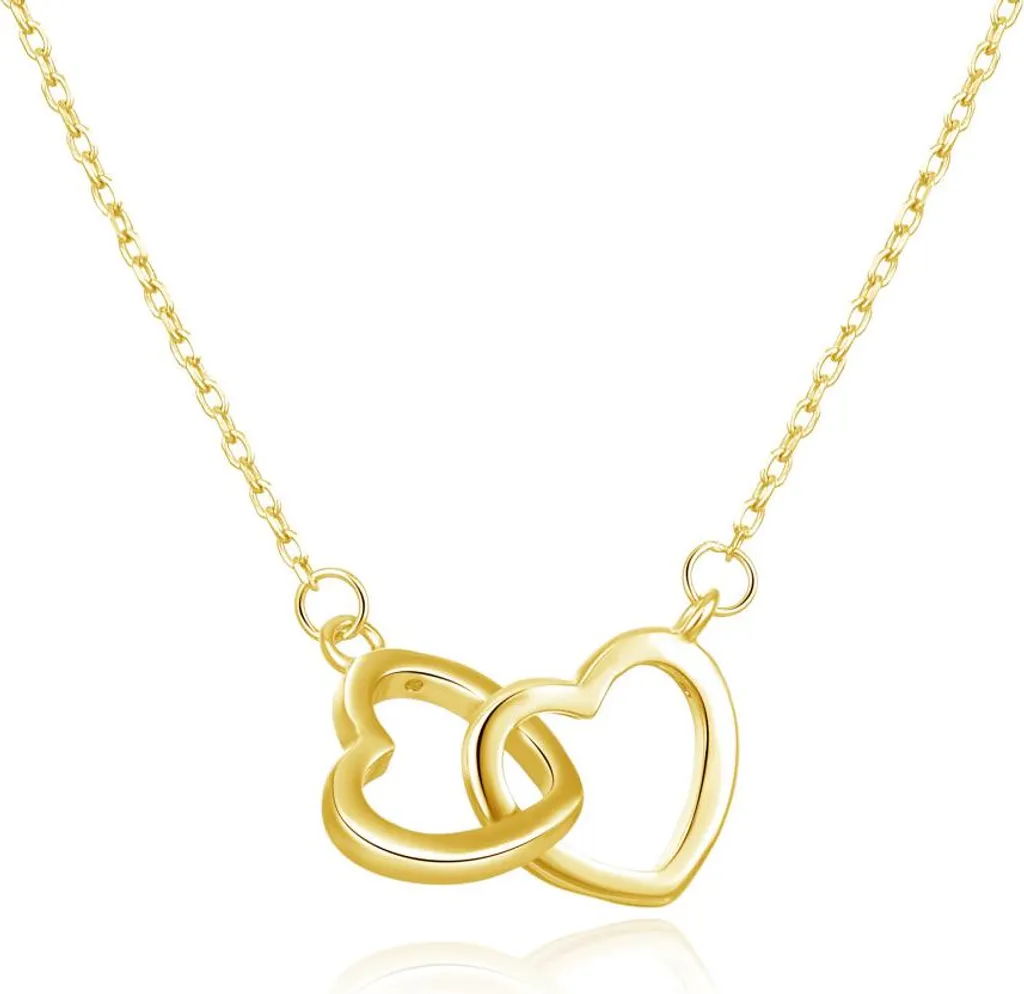 Collier cœurs en argent doré AGS1327, finition or 18k haute brillance