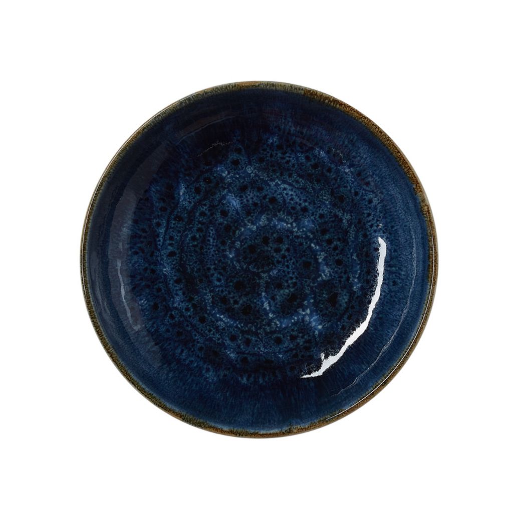 6x Tiefe Teller 21 cm VIDA Dark Ocean / dunkelblau Porzellan