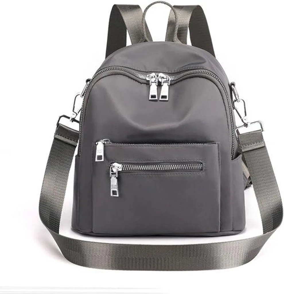 Petit sac à bandoulière imperméable gris - Sac à dos femme polyvalent
