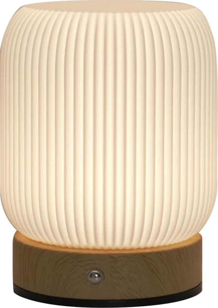 Holzmaserung Touch Nachtlicht Pat Tischlampe Schlafzimmer Nachttischlampe Umgebungslicht mit integrierter Batterie tragbare Lampe