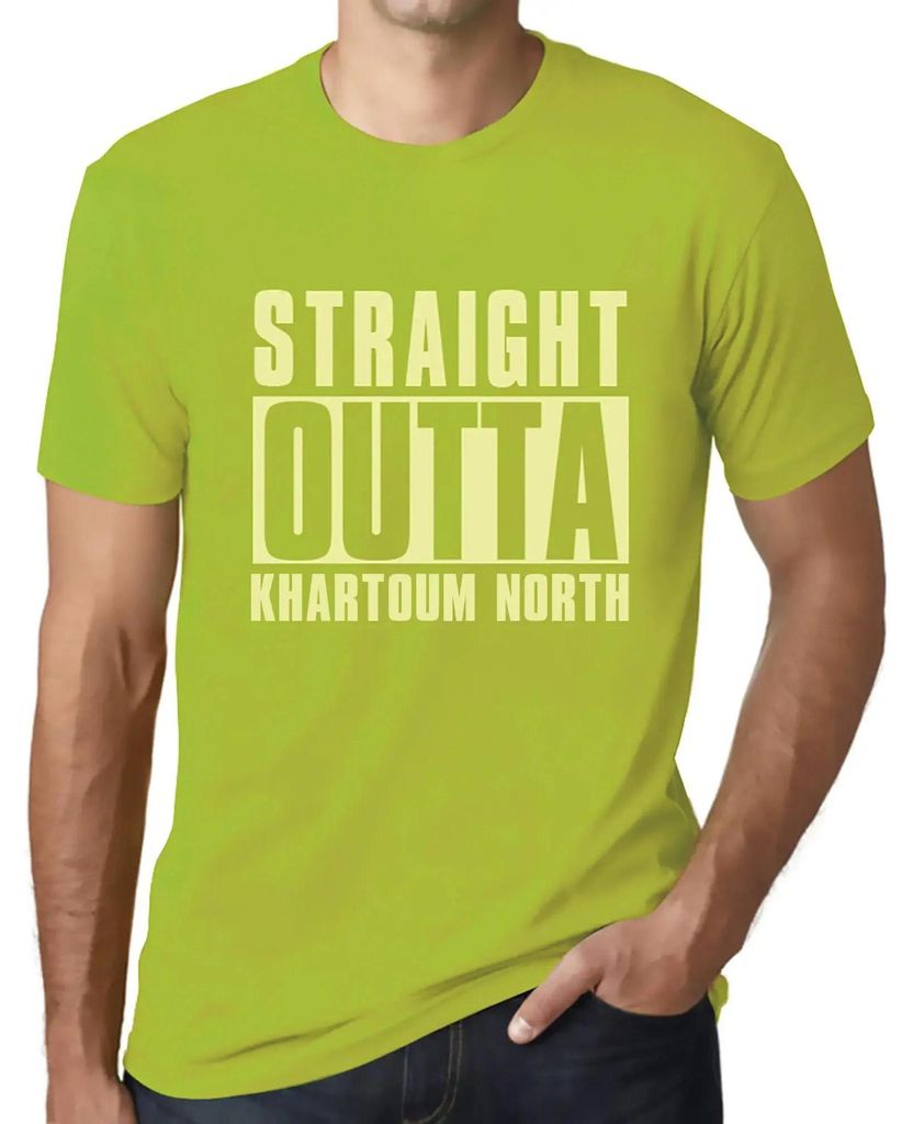 Herren Grafik T-Shirt Direkt aus Khartoum Nord – Straight Outta Khartoum North – Öko-Verantwortlich Vintage Jahrgang Kurzarm Lustige Druck Geb...