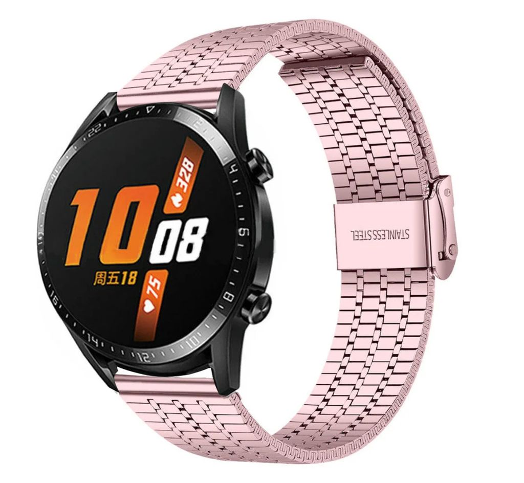 Strap-it Huawei Watch GT 2 Edelstahlarmband (Rosa)