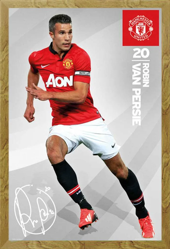 Offerta Quadro Van Persie Manchester United Cornice Quercia Shinsuke