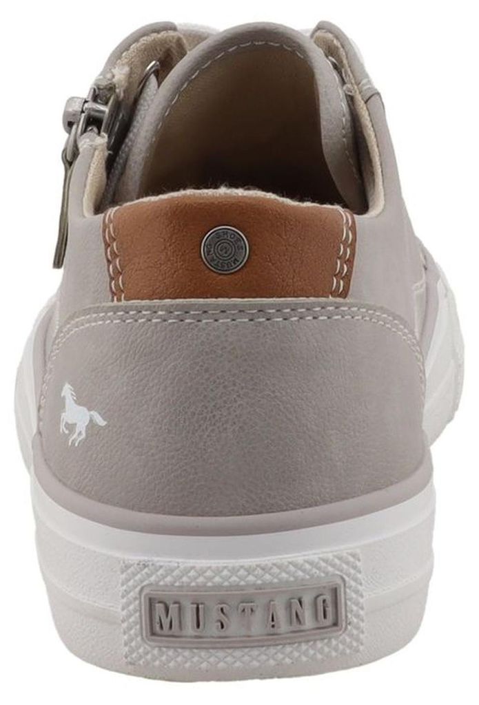 Mustang Damen Sneaker unifarben Reißverschluss Schnürung 26M0222013, Größe:40 EU, Farbe:Grau