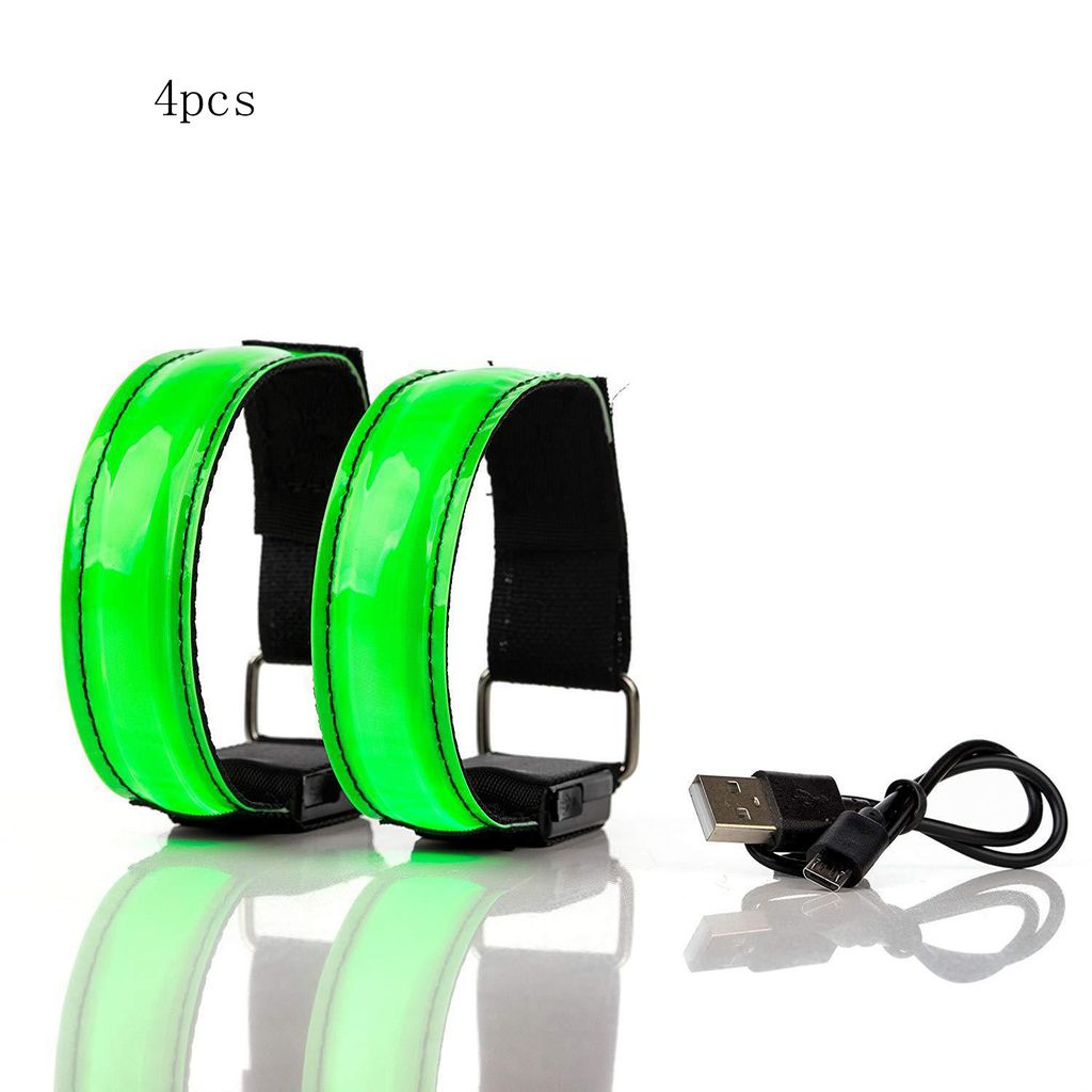 LED Armband Leuchtband Sicherheitsband Klettband Reflektorband Jogging  Sport wow