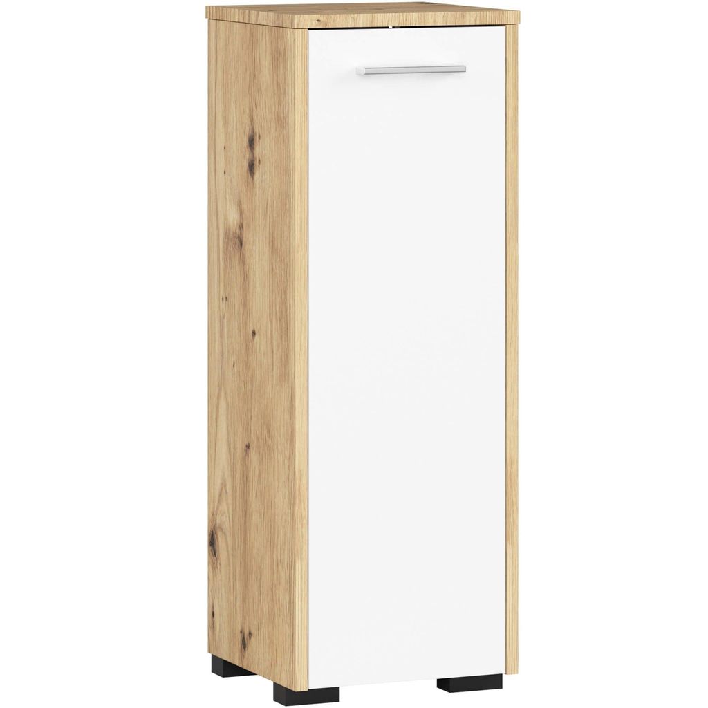 Badschrank – Badezimmerschrank – FIN – 30 cm – Artisan Eiche / Weiß – Kompakte Lösung für mehr Ordnung