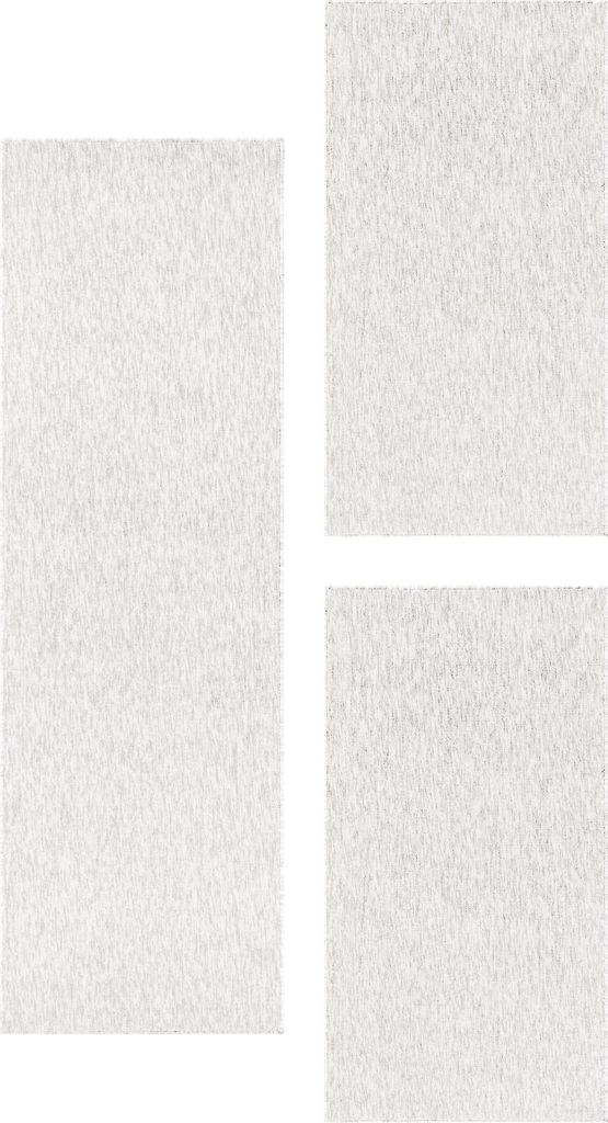 Villa Möbel Nizaro Bettumrandungs-Teppich Set Creme, Grösse:2 x 80x150 cm + 1 x 80x250 cm