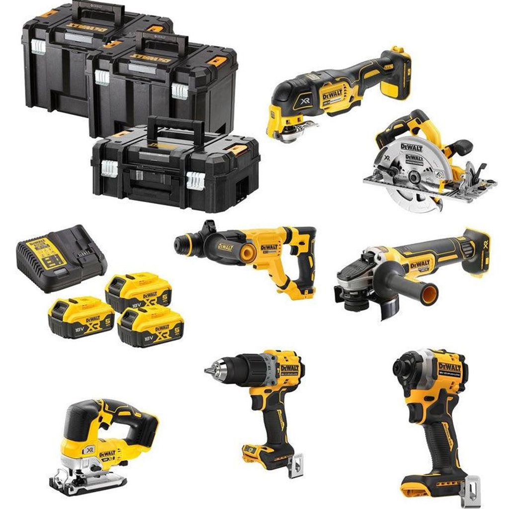 Kit 7 outils XR 18V - DEWALT - avec 3 batteries 18V 5,0 Ah Image du produit 