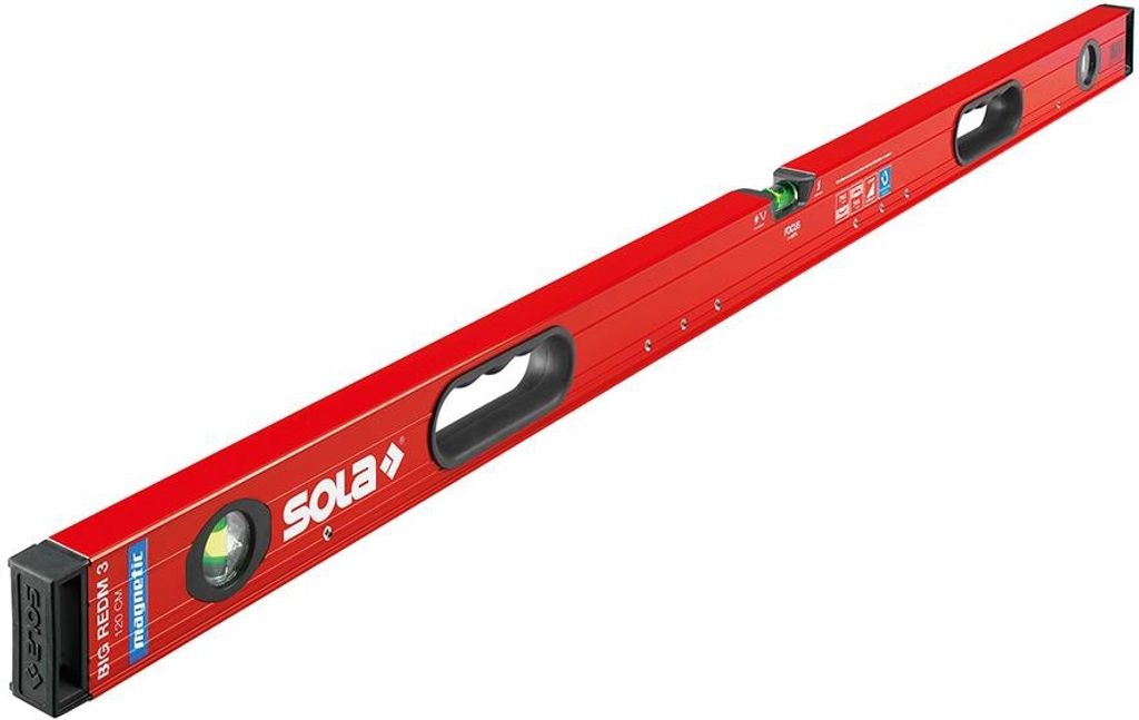 Magnet-Wasserwaage LM Big REDM 3 150cm pulverbeschichtet Sola