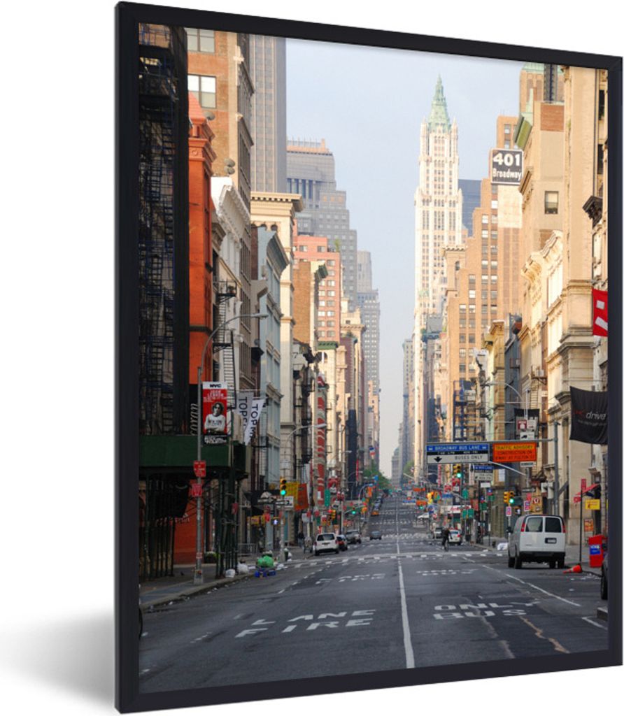 MuchoWow Gerahmtes Poster Amerika - SoHo - New York 60x80 cm - Poster mit Schwarzem Bilderrahmen Wandposter Rahmen Foto Bilder - Premium - Wandde...