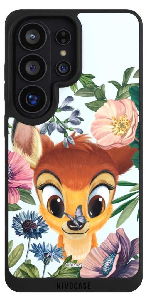 NIVOCASE Handyhülle für Samsung Galaxy S26 Ultra Hülle NIVOpure Case Schwarz Bambi Blumen Disney