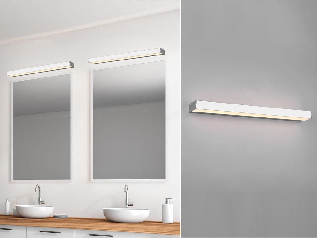 TRIO-Leuchten Wandleuchte ROCCO BH 60x3.60 cm silber Produktbild 