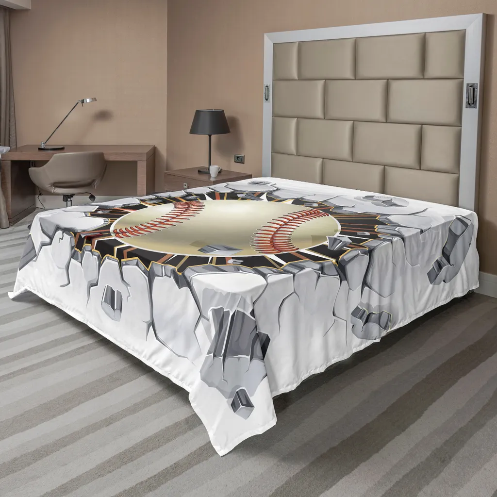 Lenzuolo Matrimoniale ABAKUHAUS Baseball - Morbido e Facile da Stirare