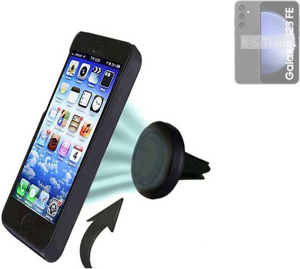 K-S-Trade Kompatibel mit Samsung Galaxy S23 FE Auto Handy Halterung KFZ Halter Lüftungsgitterhalterung Air Vent mount Smartphone Halter