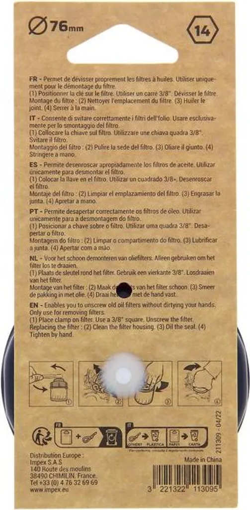 Clé à cloche D76 pour changer votre filtre à huile facilement et rapidement