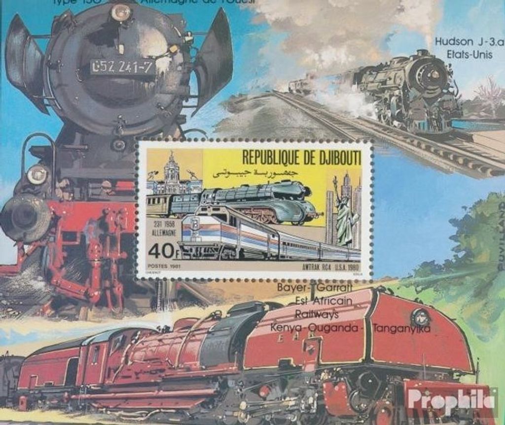 Briefmarken Dschibuti 1981 Mi Block36A postfrisch George Stephenson