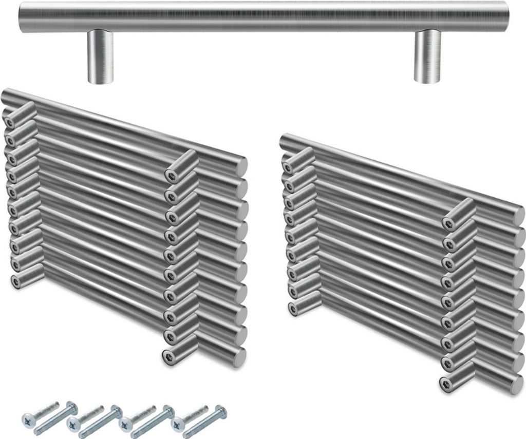 Jiubiaz Möbelgriffe Schrankgriffe Küche Schrankgriff Bad Küchengriff Büro Türgriff 220*160*12MM 50 Stück