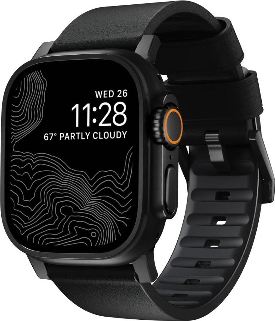 Nomad Active Pro cuir bracelet pro noir / noir hardware Image du produit 